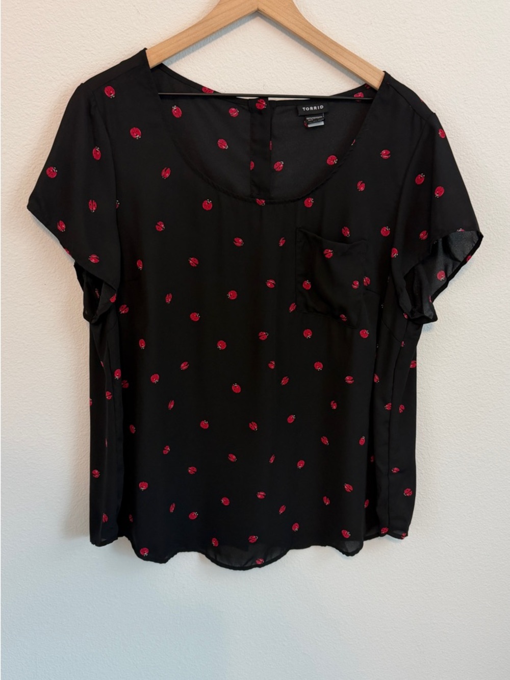 torrid Black Blouse with Red Ladybug Print - Picture 2 of 5